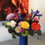 Medium Mother's Day Bouquet in the Cobalt vase. $149.95