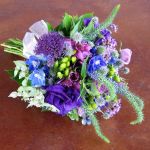 purple and blue anthropologie style bridesmaid bouquet