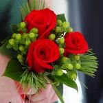 red rose bridesmaids bouquet