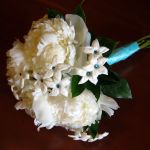 white peony and stephanotis bridal bouquet