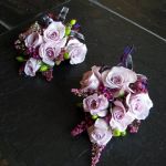purple spray rose corsages