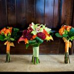 fall bride and bridesmaids bouquets