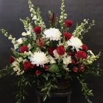 White with red touches basket