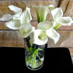 white mini calla lily bridesmaids bouquets
