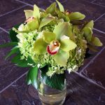 green cymbidium orchid bridesmaid bouquet